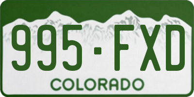 CO license plate 995FXD