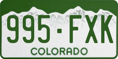 CO license plate 995FXK