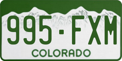CO license plate 995FXM