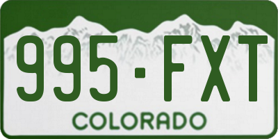 CO license plate 995FXT