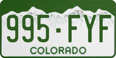 CO license plate 995FYF
