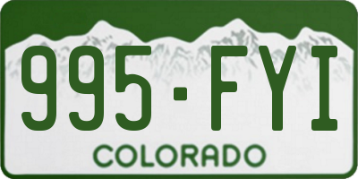 CO license plate 995FYI