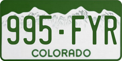 CO license plate 995FYR