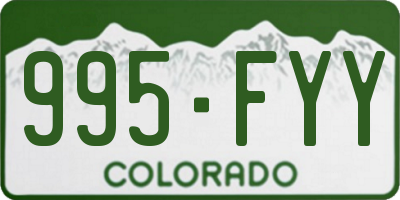 CO license plate 995FYY