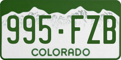 CO license plate 995FZB