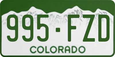 CO license plate 995FZD