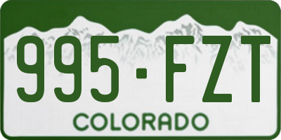 CO license plate 995FZT