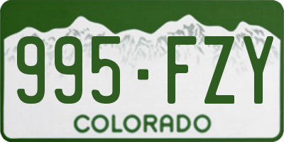 CO license plate 995FZY