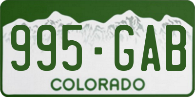 CO license plate 995GAB