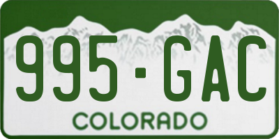 CO license plate 995GAC
