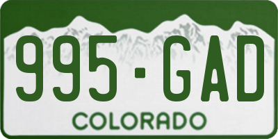 CO license plate 995GAD