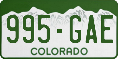 CO license plate 995GAE