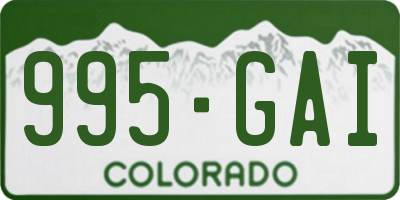 CO license plate 995GAI