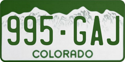 CO license plate 995GAJ