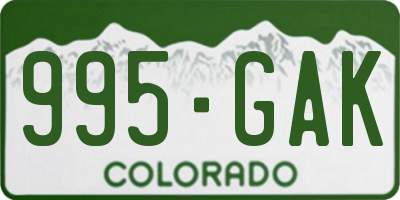 CO license plate 995GAK