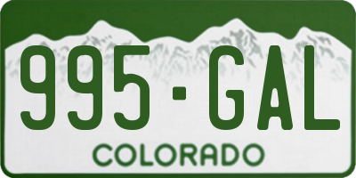 CO license plate 995GAL