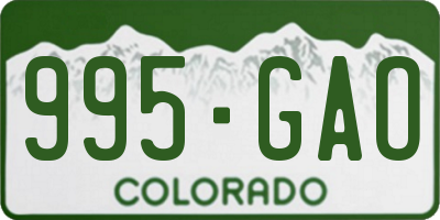 CO license plate 995GAO