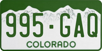 CO license plate 995GAQ