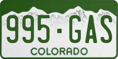 CO license plate 995GAS
