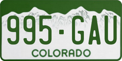 CO license plate 995GAU