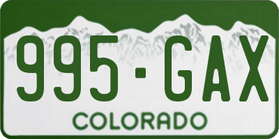 CO license plate 995GAX