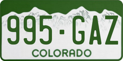 CO license plate 995GAZ