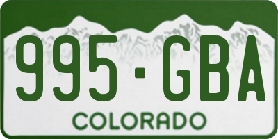 CO license plate 995GBA