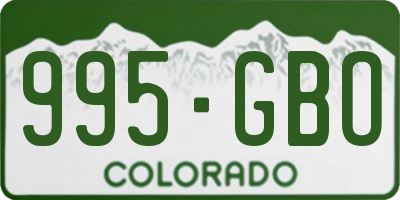 CO license plate 995GBO