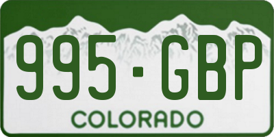 CO license plate 995GBP