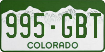CO license plate 995GBT