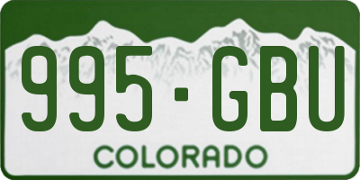 CO license plate 995GBU