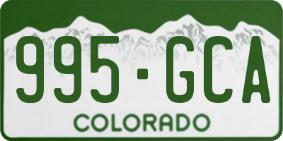 CO license plate 995GCA