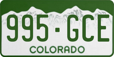 CO license plate 995GCE