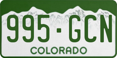 CO license plate 995GCN