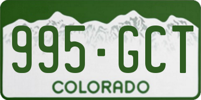 CO license plate 995GCT