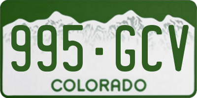CO license plate 995GCV