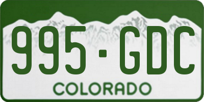 CO license plate 995GDC