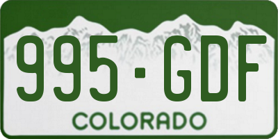 CO license plate 995GDF