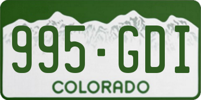 CO license plate 995GDI