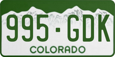 CO license plate 995GDK