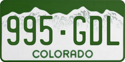 CO license plate 995GDL
