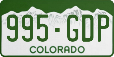 CO license plate 995GDP