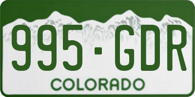CO license plate 995GDR