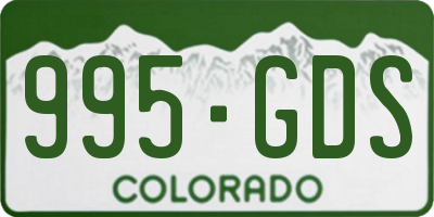 CO license plate 995GDS