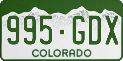 CO license plate 995GDX
