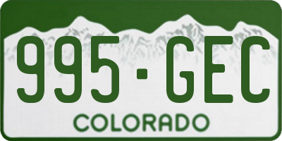 CO license plate 995GEC