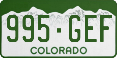CO license plate 995GEF