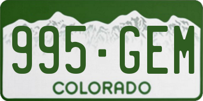 CO license plate 995GEM