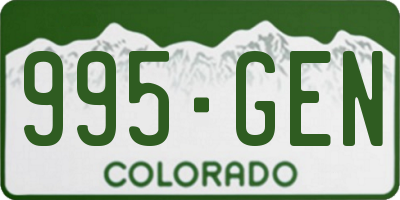 CO license plate 995GEN