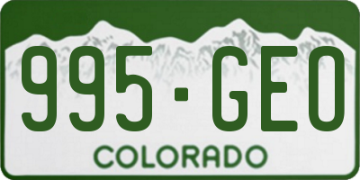 CO license plate 995GEO